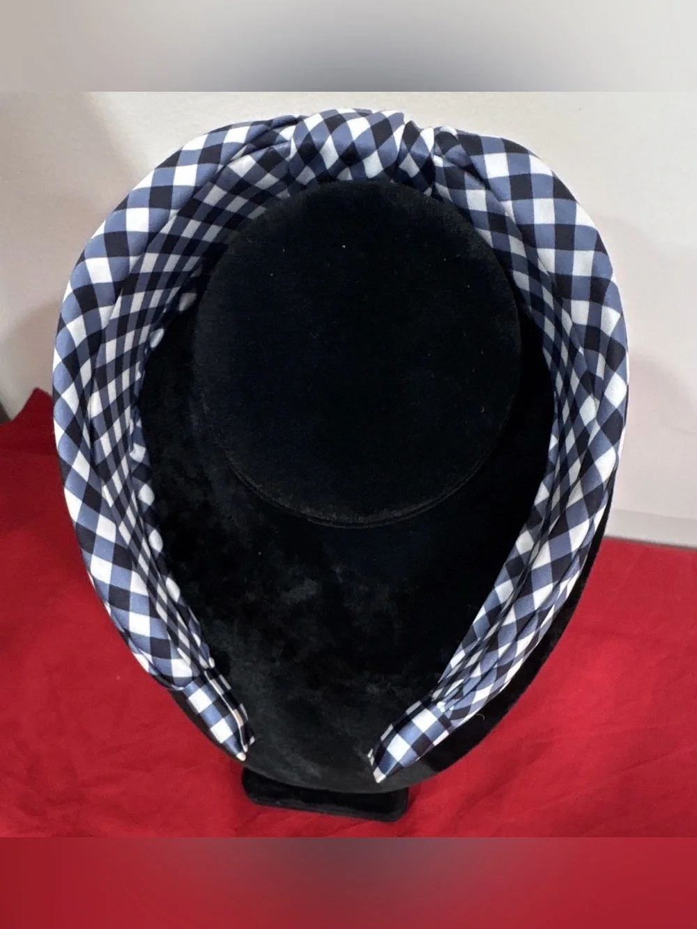Black & White Gingham Knot Headband - Women Accessories